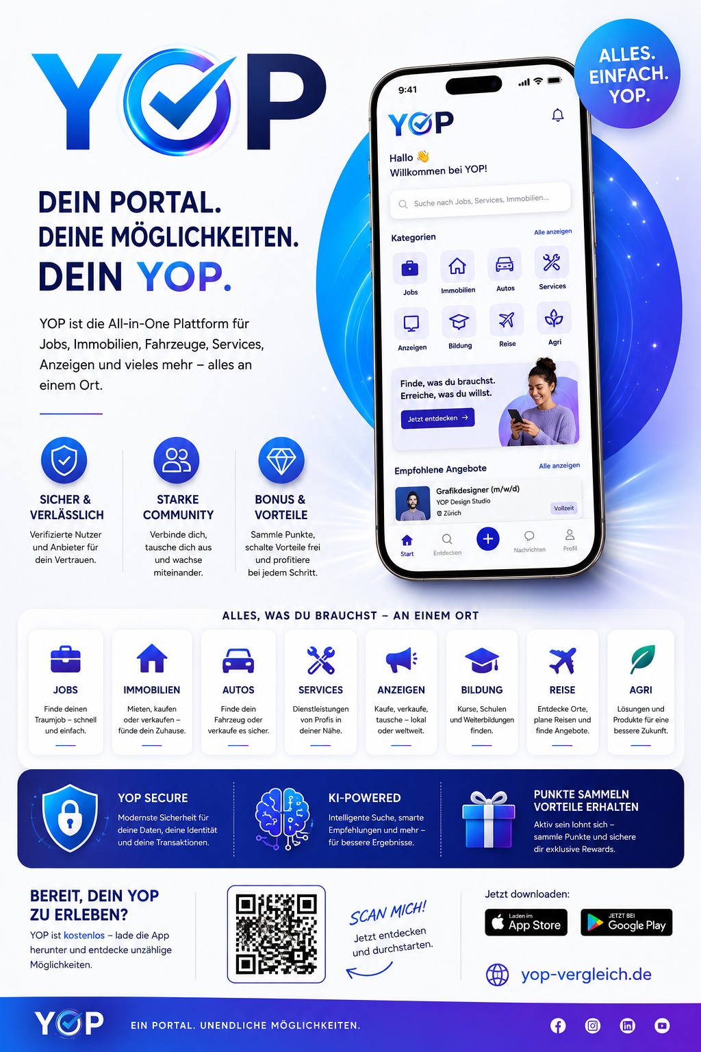 Yop Plattform und App Vorschau